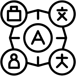 language translation line icon