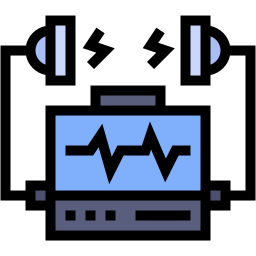 defibrillator lineal color icon
