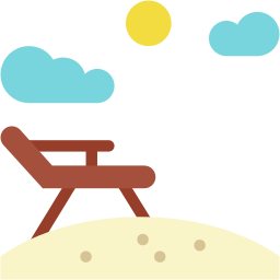 пляжный стул flat иконка