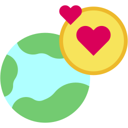 earth love flat icon