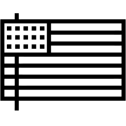 american flag line icon