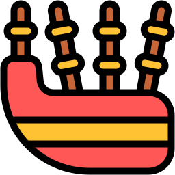 bow and arrow lineal color icon