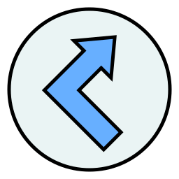 turn left lineal-color icon