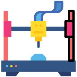 cnc machine flat icon