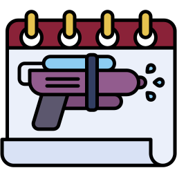 water gun lineal color icon