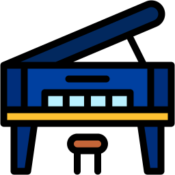 grand piano lineal-color icon