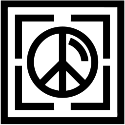peace sign line icon