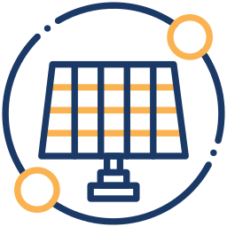 solar panel two color icon