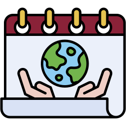 earth day lineal color icon