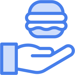 burger donation two-color icon