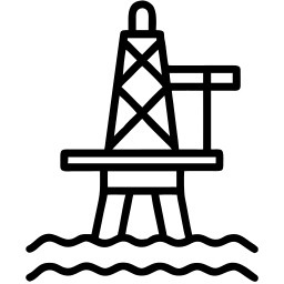piattaforma petrolifera line icona