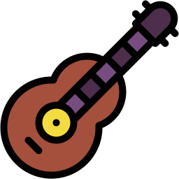 chitarra acustica colore lineare icona