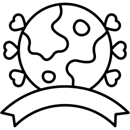 planet love line icon