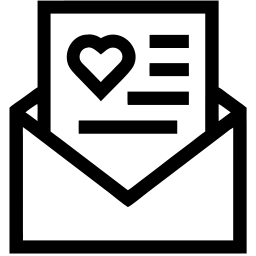 love letter line icon