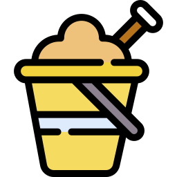 beach bucket lineal-color icon