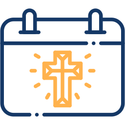 easter calendar two-color icon