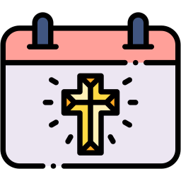 easter calendar lineal color icon