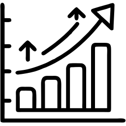 grafico di crescita linea icona