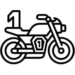 racing motorcycle line icon