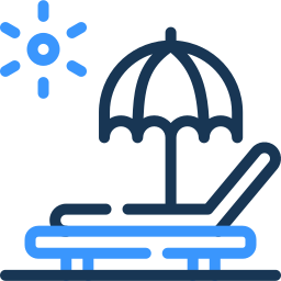 beach chair two color icon