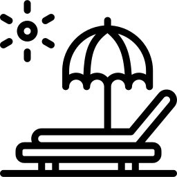 beach chair line icon