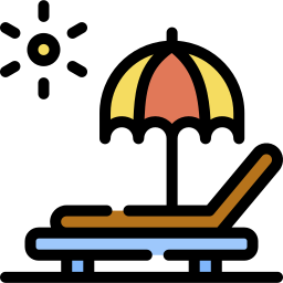 beach chair lineal-color icon