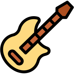 electric guitar lineal-color icon
