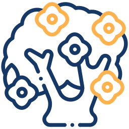 blooming tree two-color icon