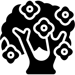 blooming tree filled icon