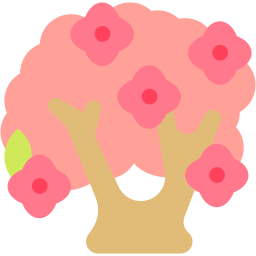 blooming tree flat icon