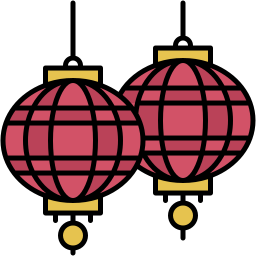 lantern lineal color icon