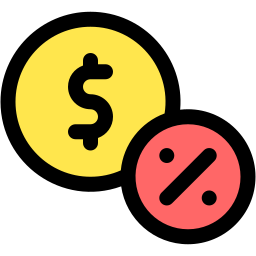 descuento color lineal icono