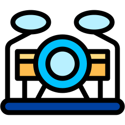 drum kit lineal color icon