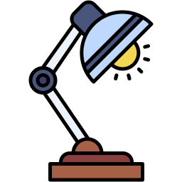 desk lamp lineal color icon