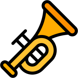 trumpet lineal-color icon