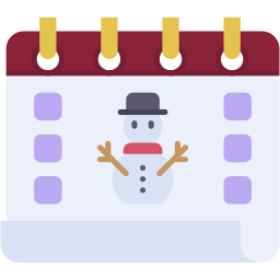 calendário boneco de neve flat ícone