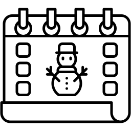 snowman calendar line icon