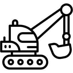 excavator line icon