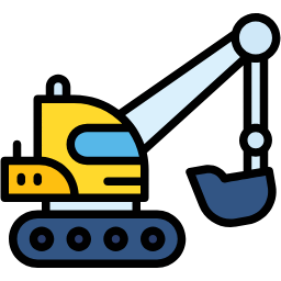 excavator lineal color icon