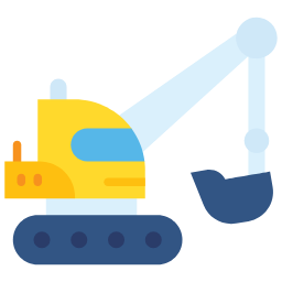 excavator flat icon