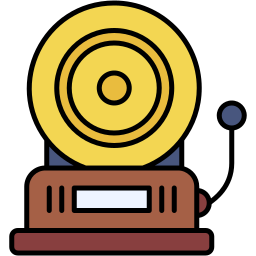 school bell lineal color icon