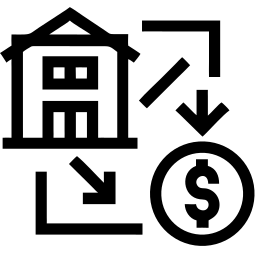 caída del mercado inmobiliario line icono