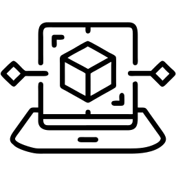 3d modeling line icon