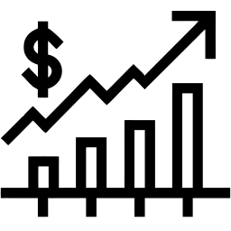 financial growth line icon