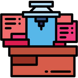 cnc machine lineal color icon