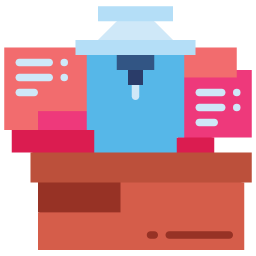 cnc machine flat icon