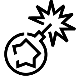 bomb line icon