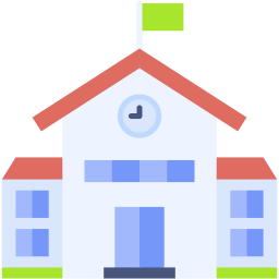 school building flat icon