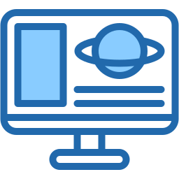 computer screen two color icon