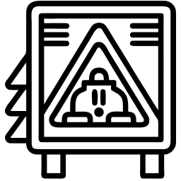 hazard sign line icon